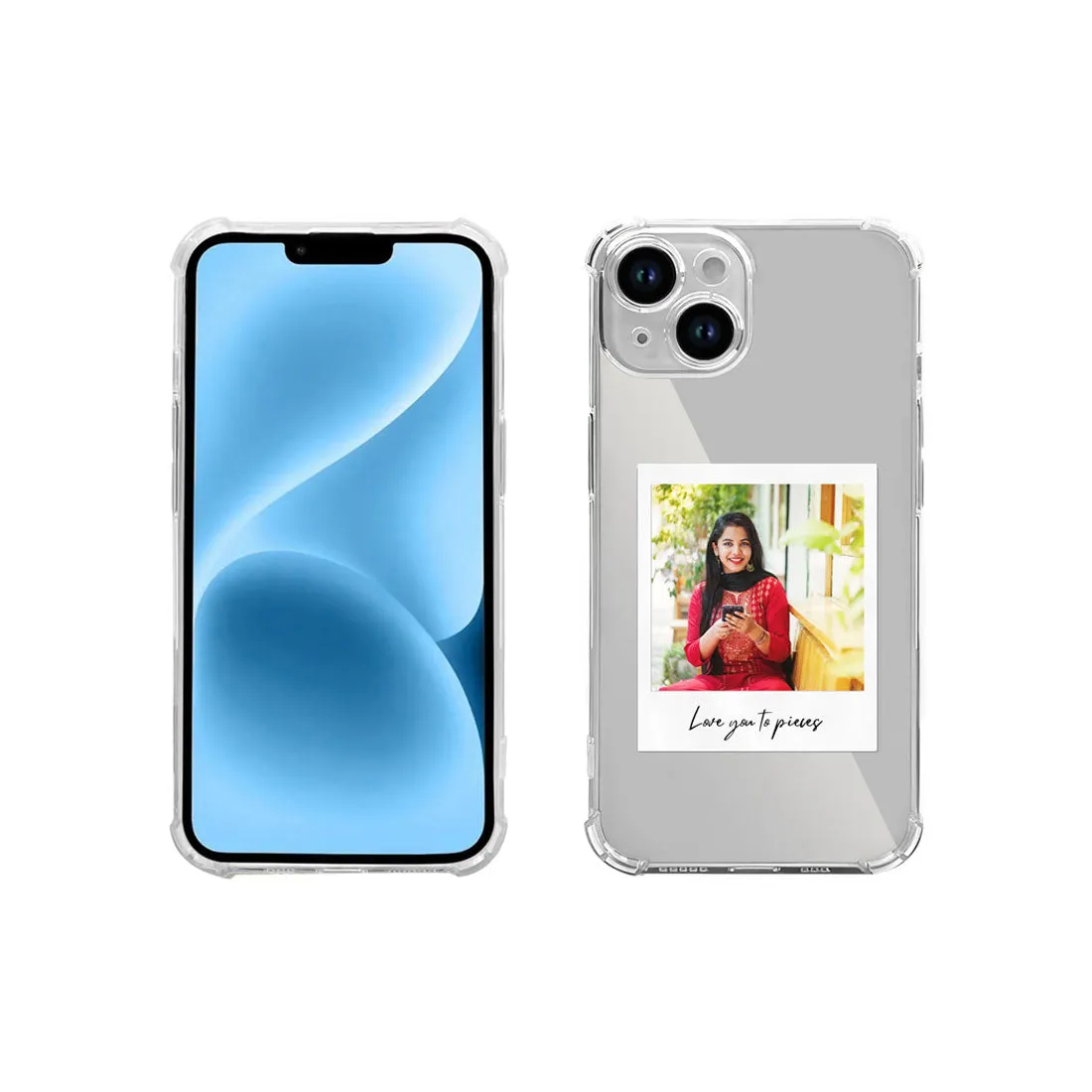 Customized IPhone 15 Back Cover with Camera Protection - Clear Case with Photo TPU Flexible Cover