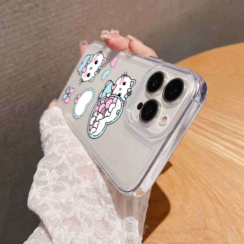 Cute Kitten With Bow Clear Silicon Cover