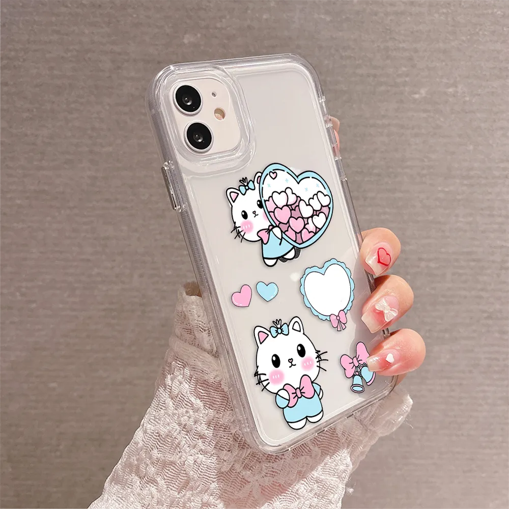 Cute Kitten With Bow Clear Silicon Cover