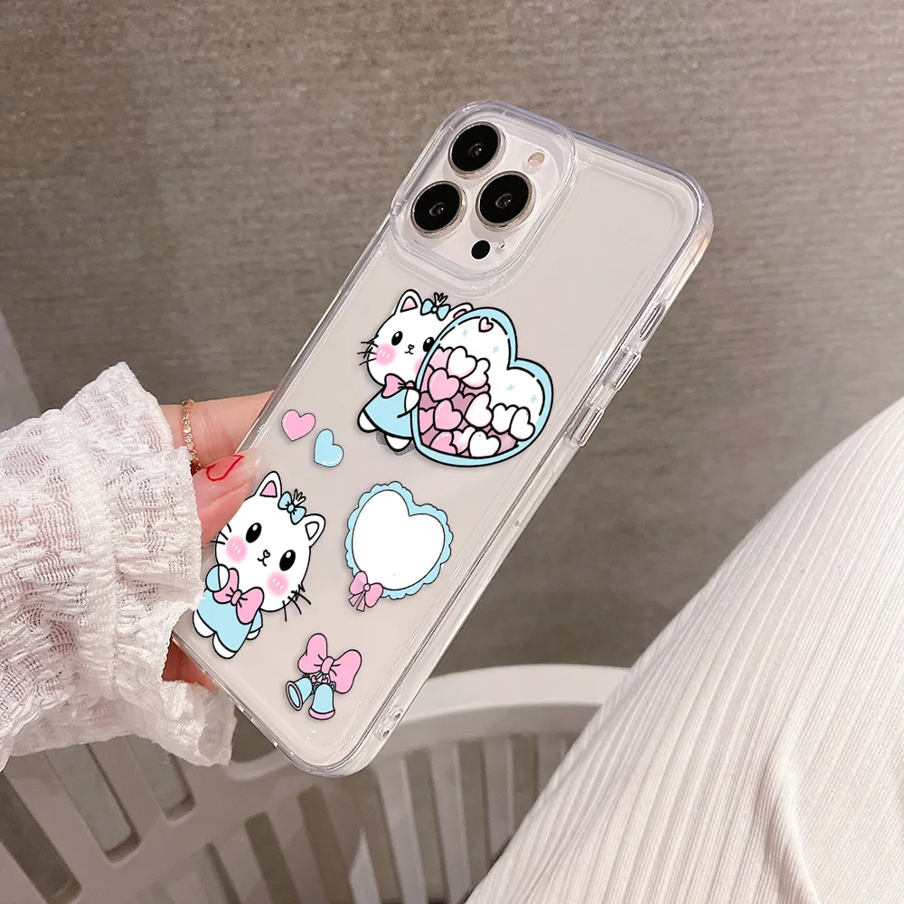 Cute Kitten With Bow Clear Silicon Cover