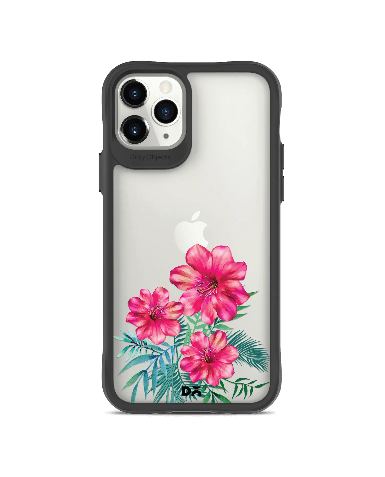 DailyObjects Clear Hibiscus Black Hybrid Clear Case Cover For iPhone 11 Pro Max