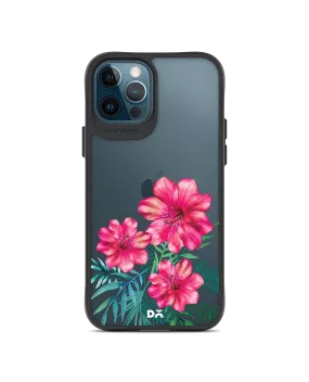 DailyObjects Clear Hibiscus Black Hybrid Clear Case Cover For iPhone 12 Pro Max