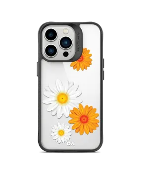 DailyObjects Clear Painted Flowers Black Hybrid Clear Case Cover For iPhone 13 Pro Max