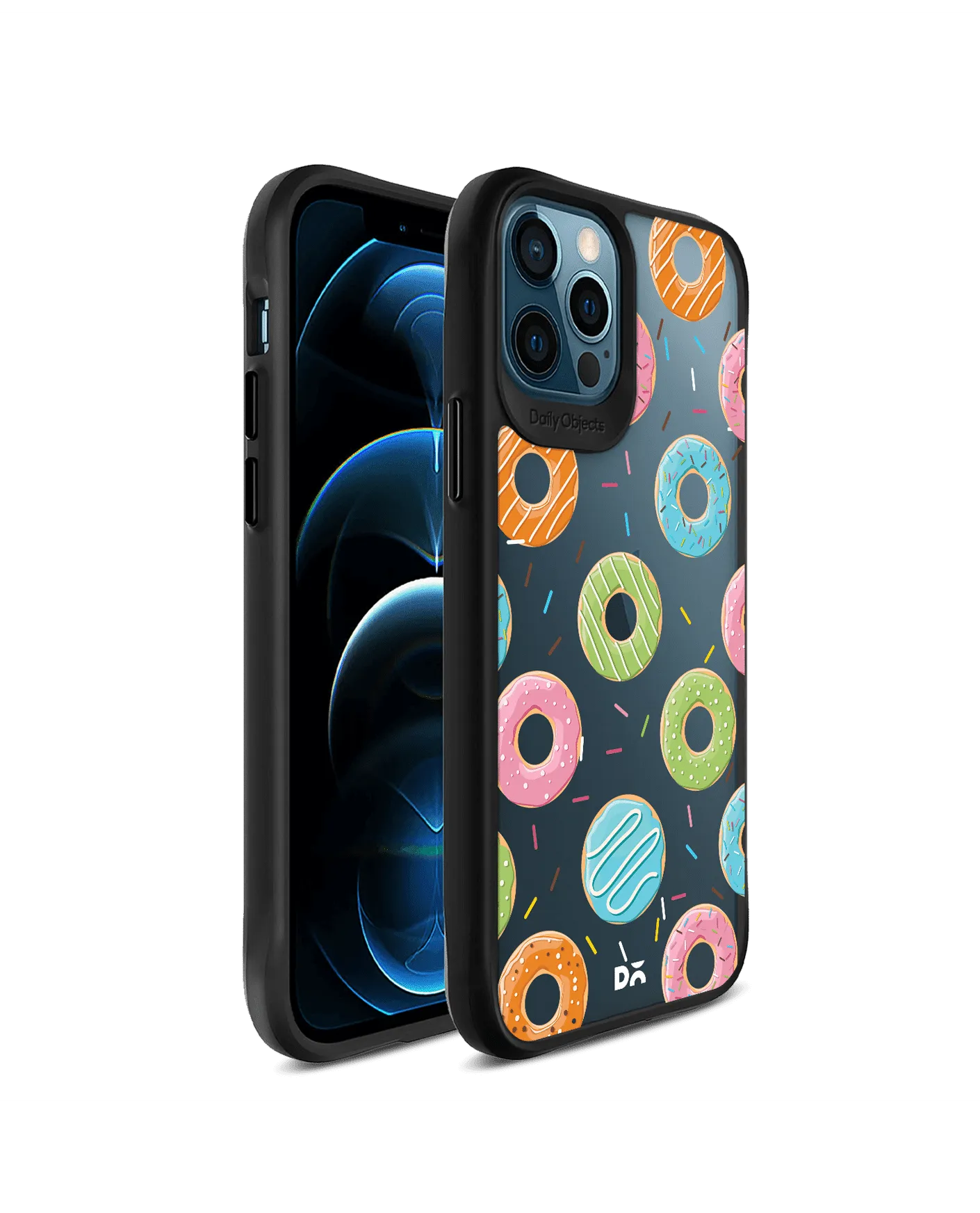 DailyObjects Doughnut Icon Black Hybrid Clear Case Cover For iPhone 12 Pro Max