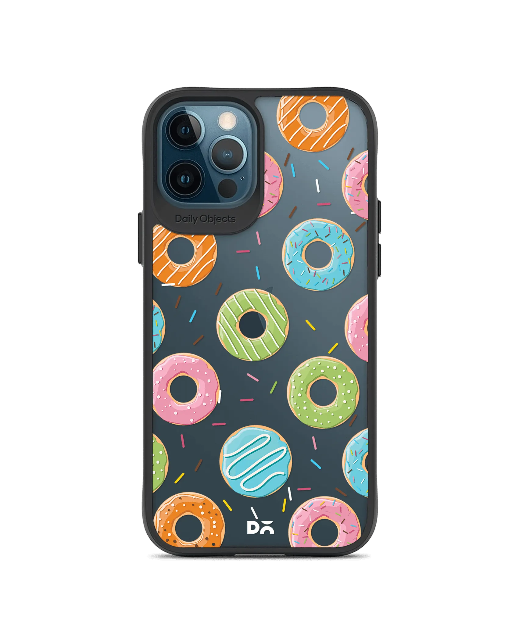 DailyObjects Doughnut Icon Black Hybrid Clear Case Cover For iPhone 12 Pro Max