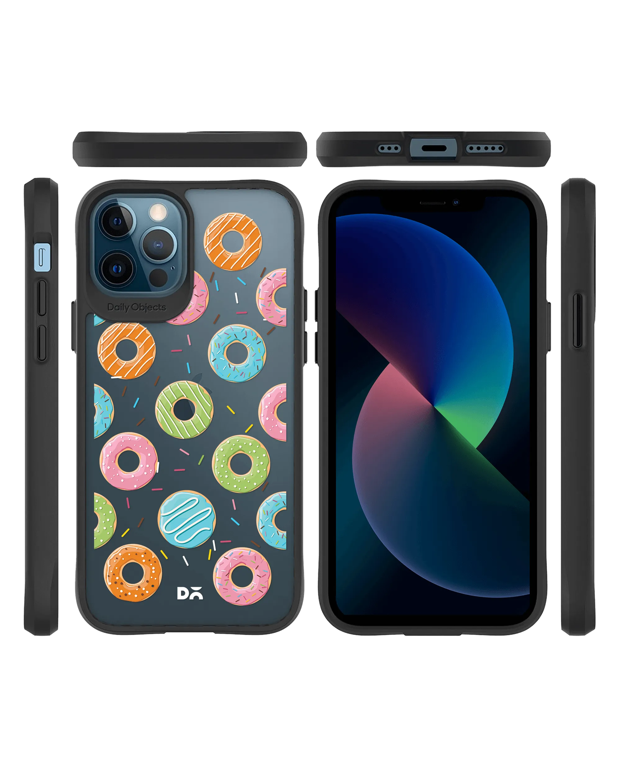 DailyObjects Doughnut Icon Black Hybrid Clear Case Cover For iPhone 12 Pro Max