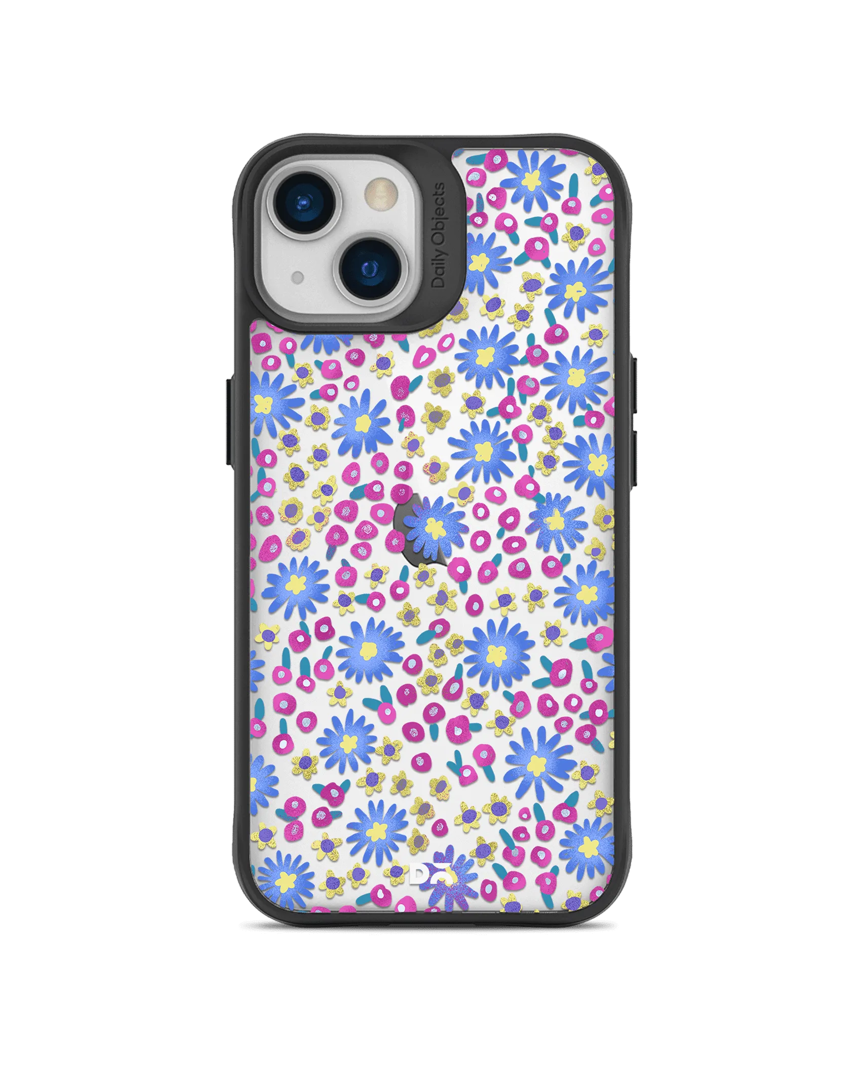 DailyObjects Glittering Daisy Black Hybrid Clear Case Cover For iPhone 13 Mini