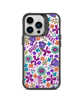 DailyObjects Lilac Bellflower Black Hybrid Clear Phone Case Cover For iPhone 14 Pro