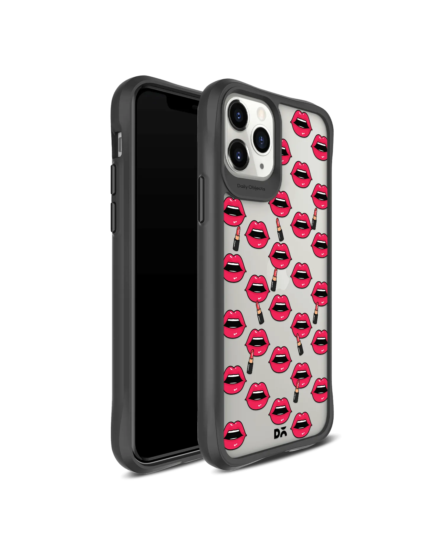 DailyObjects Lipstick Icon Black Hybrid Clear Case Cover For iPhone 11 Pro Max