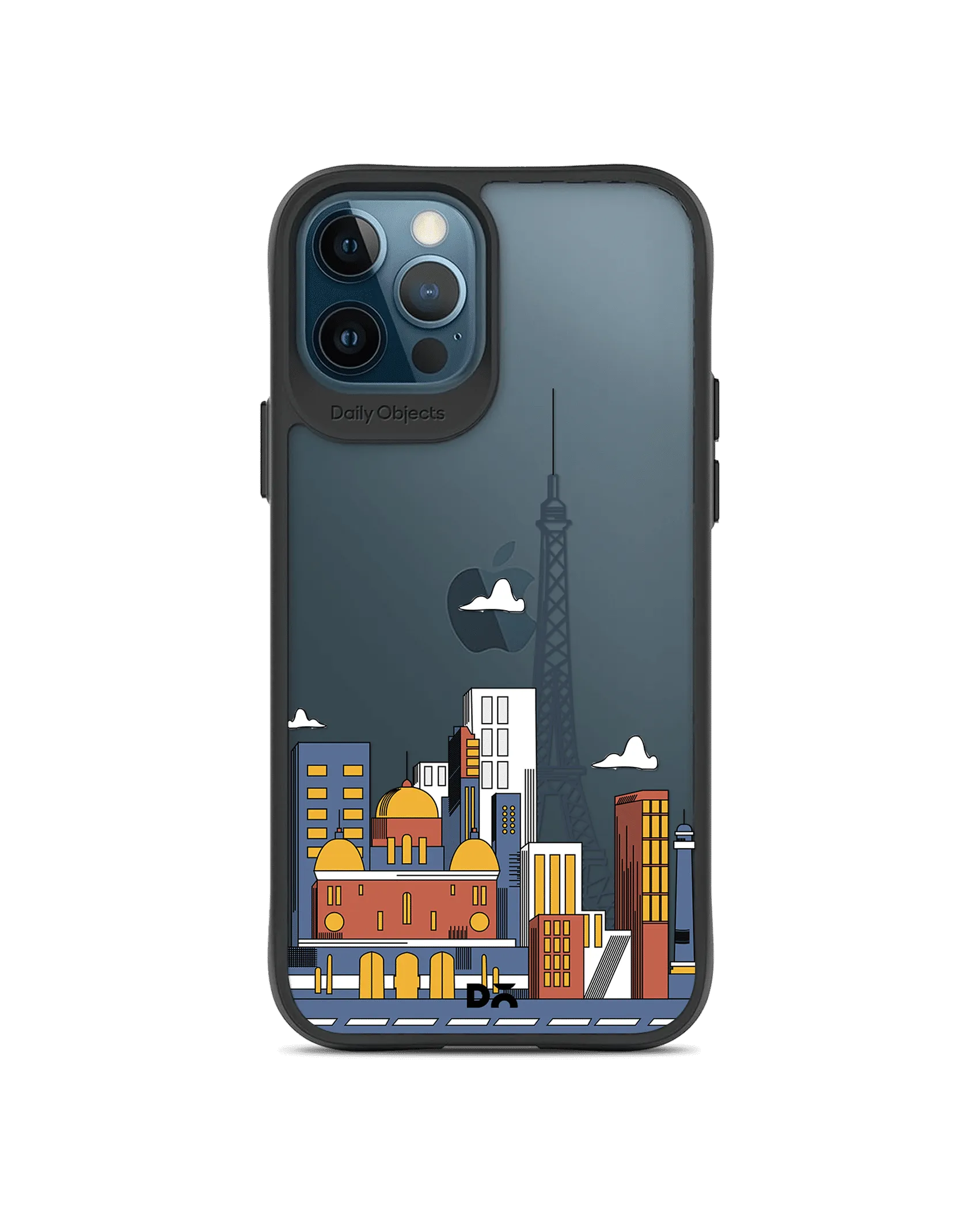 DailyObjects Paris Skyline Black Hybrid Clear Case Cover For iPhone 12 Pro Max