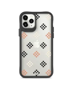 DailyObjects Peach Diamonds Black Hybrid Clear Case Cover For iPhone 11 Pro