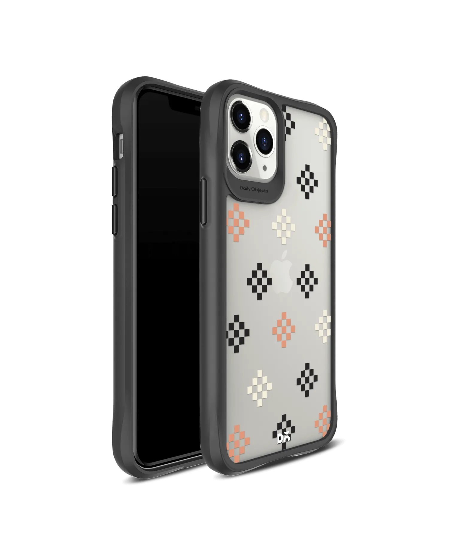 DailyObjects Peach Diamonds Black Hybrid Clear Case Cover For iPhone 11 Pro