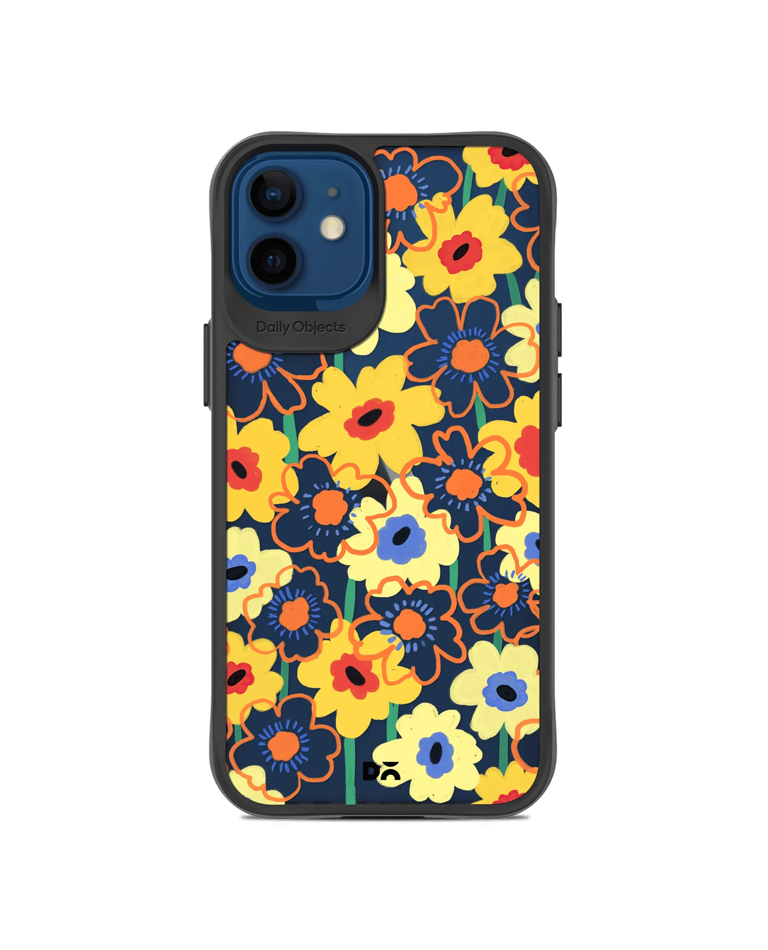 DailyObjects Sunflower Nostalgia Black Hybrid Clear Case Cover For iPhone 12 Mini