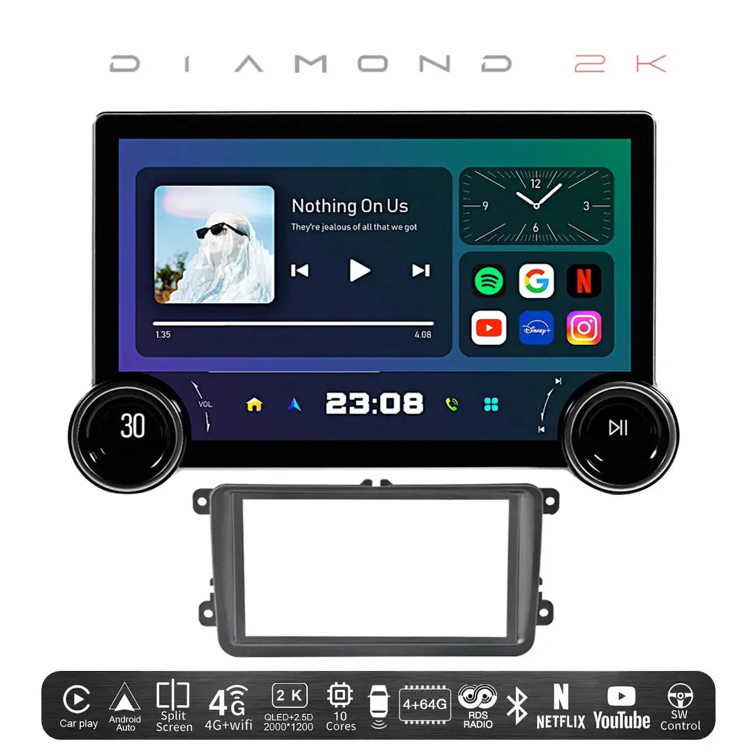 Diamond 2K - 11.5 Inch Dual Knob Android Multimedia Entertainment Unit -  VW Polo / Golf 5 / 6 / Amarok / Tiguan / Caddy Panel Van