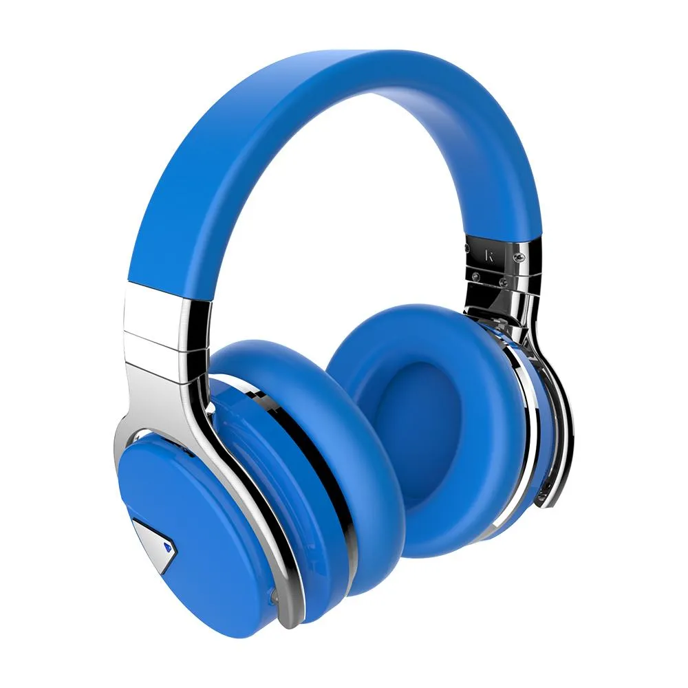 E7 Active Noise Cancelling Bluetooth Over-ear Headphones，Blue