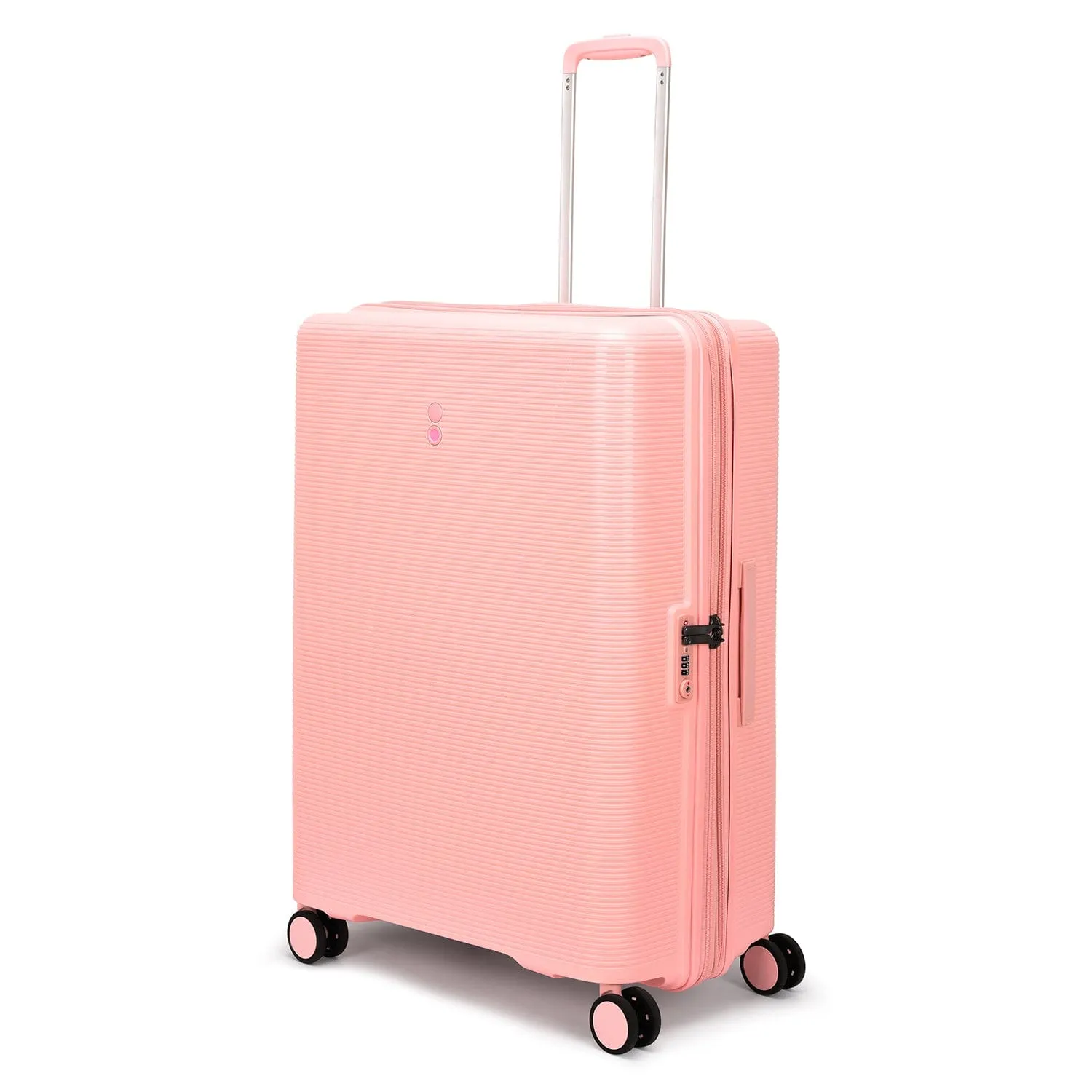 Echolac Forza 55 65 75cm Hardcase 4 Double Wheel Expandable Cabin & Check-In Luggage Trolley Set Passion Pink