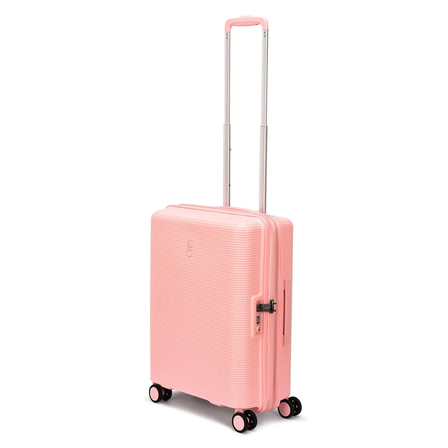 Echolac Forza 55 65 75cm Hardcase 4 Double Wheel Expandable Cabin & Check-In Luggage Trolley Set Passion Pink