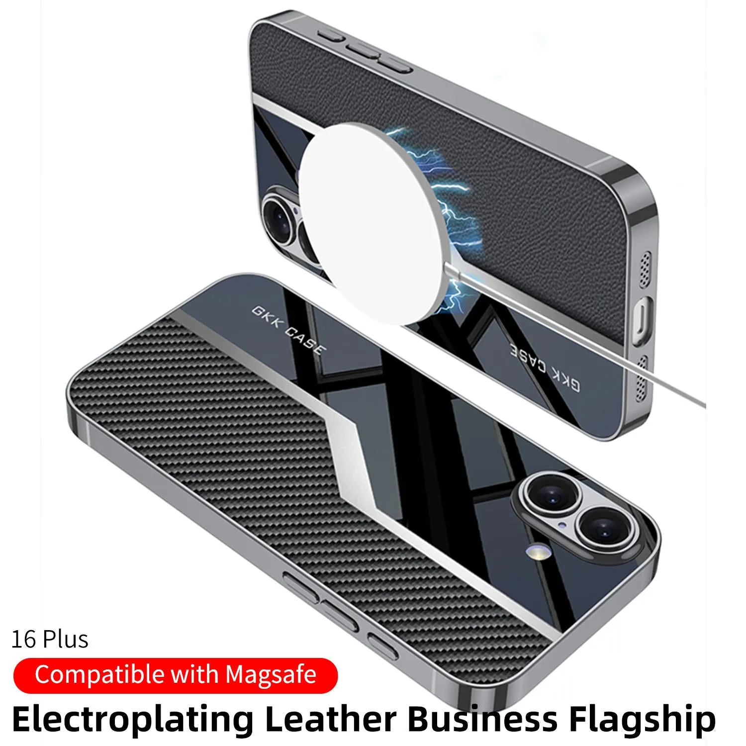 Electroplated PU Leather Business Flagship Case For IPhone