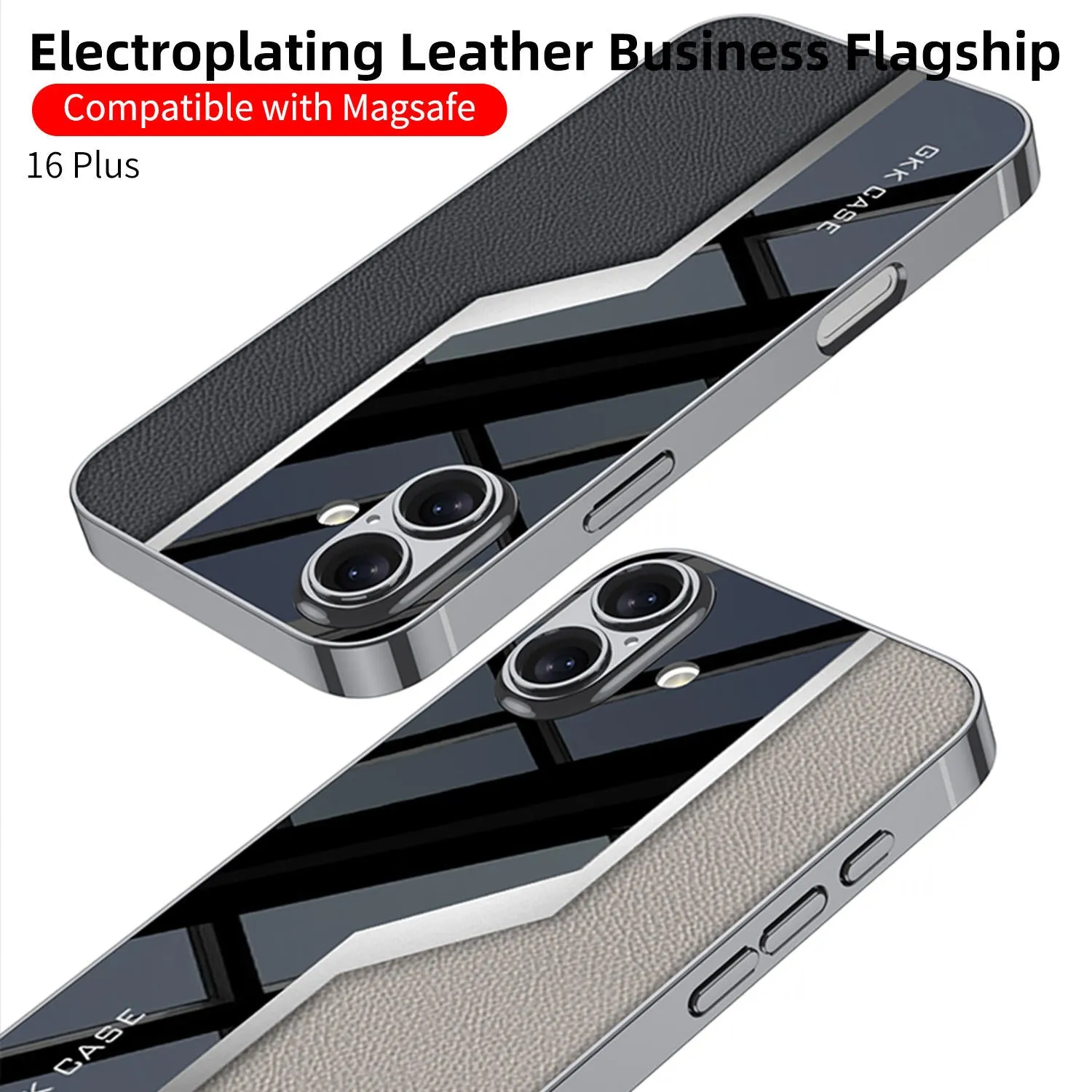 Electroplated PU Leather Business Flagship Case For IPhone