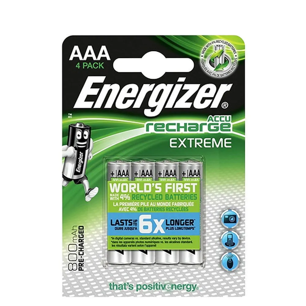 Energizer 800mAh AAA Extreme Battery Accu 1.2V Nimh Pre-Charged Batteries