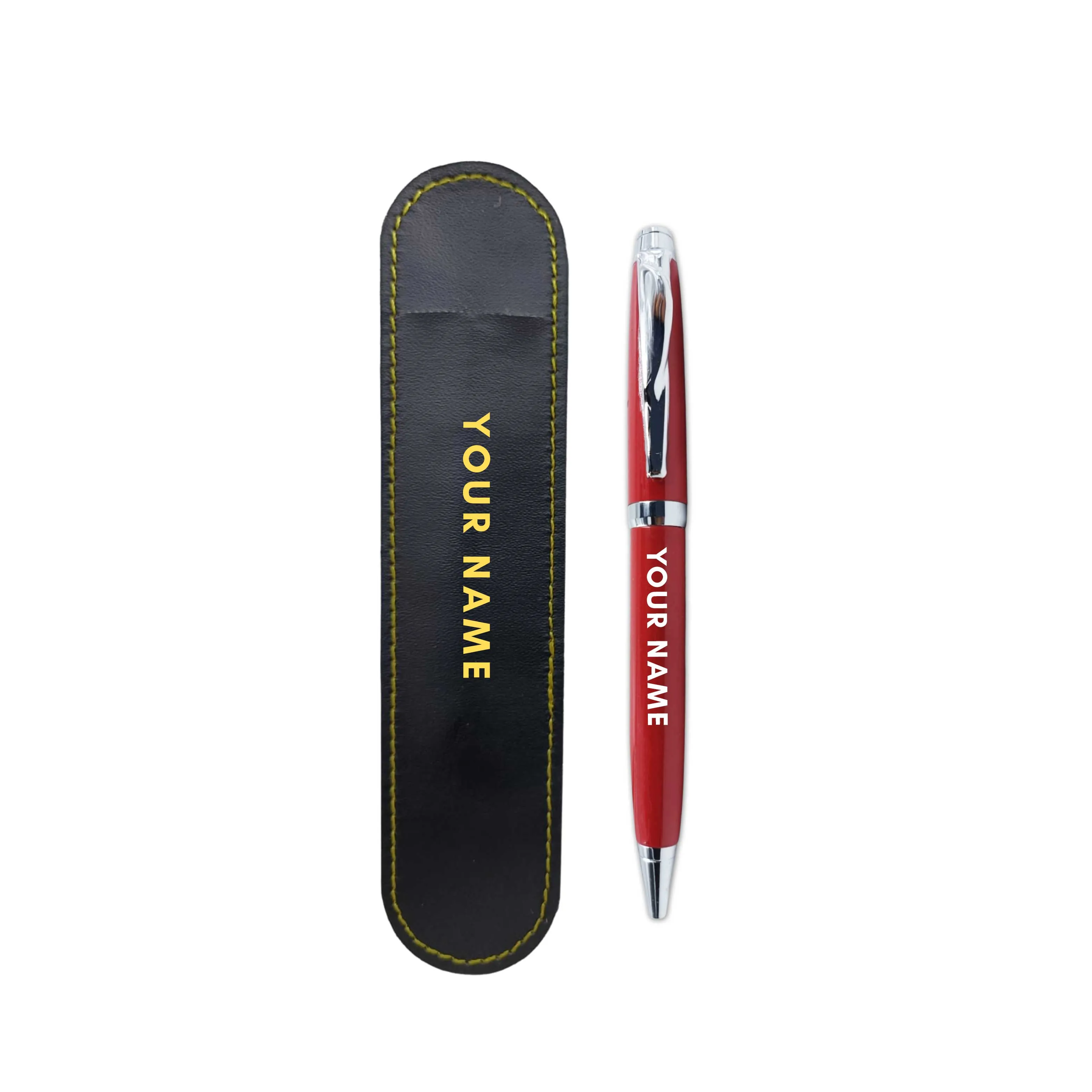 Engraved Custom Pen Gift Set For for Boss Office Colleagues (Red) - Add Name