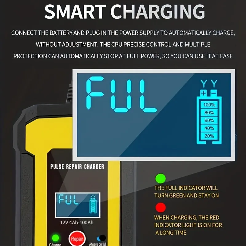 EU Plug Car Motorcycle Battery Charger  12V 6A