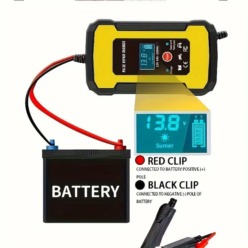 EU Plug Car Motorcycle Battery Charger  12V 6A