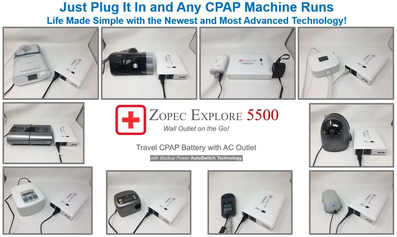 EXPLORE 5500 CPAP Home UPS Backup Battery (Humidifier Only. NOT FOR HEATED TUBE.)