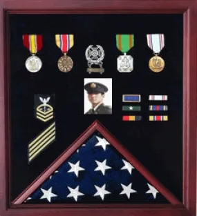 Flag Photo and Badge Display Case