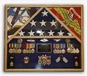 Flag Shadow case, 3 Flag Military Shadow Box