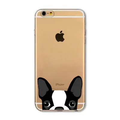 For Apple iPhone 7 6 6S 5 5S SE 7Plus 6sPlus 5C 4S Soft Silicon Transparent Phone Case Cover Cute Cat Rabbit Emojio Phone Capa