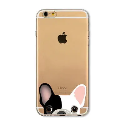 For Apple iPhone 7 6 6S 5 5S SE 7Plus 6sPlus 5C 4S Soft Silicon Transparent Phone Case Cover Cute Cat Rabbit Emojio Phone Capa