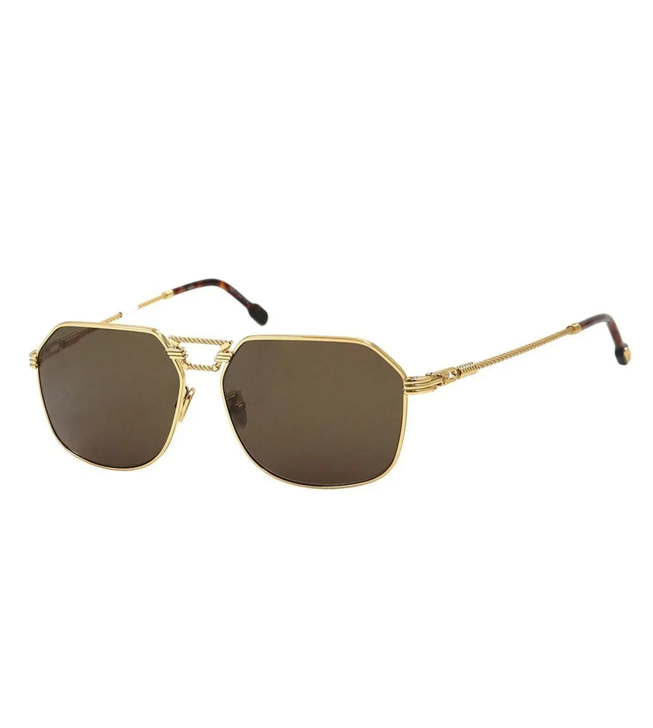 Fred Men's Brown Aviator Sunglasses