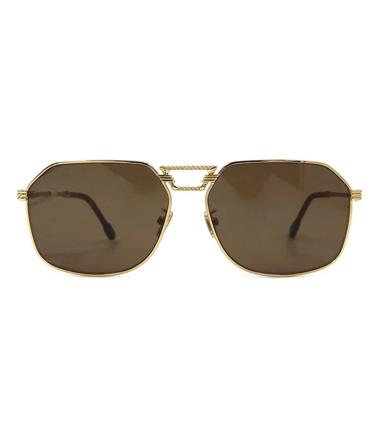 Fred Men's Brown Aviator Sunglasses