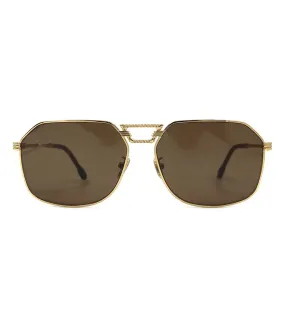 Fred Men's Brown Aviator Sunglasses