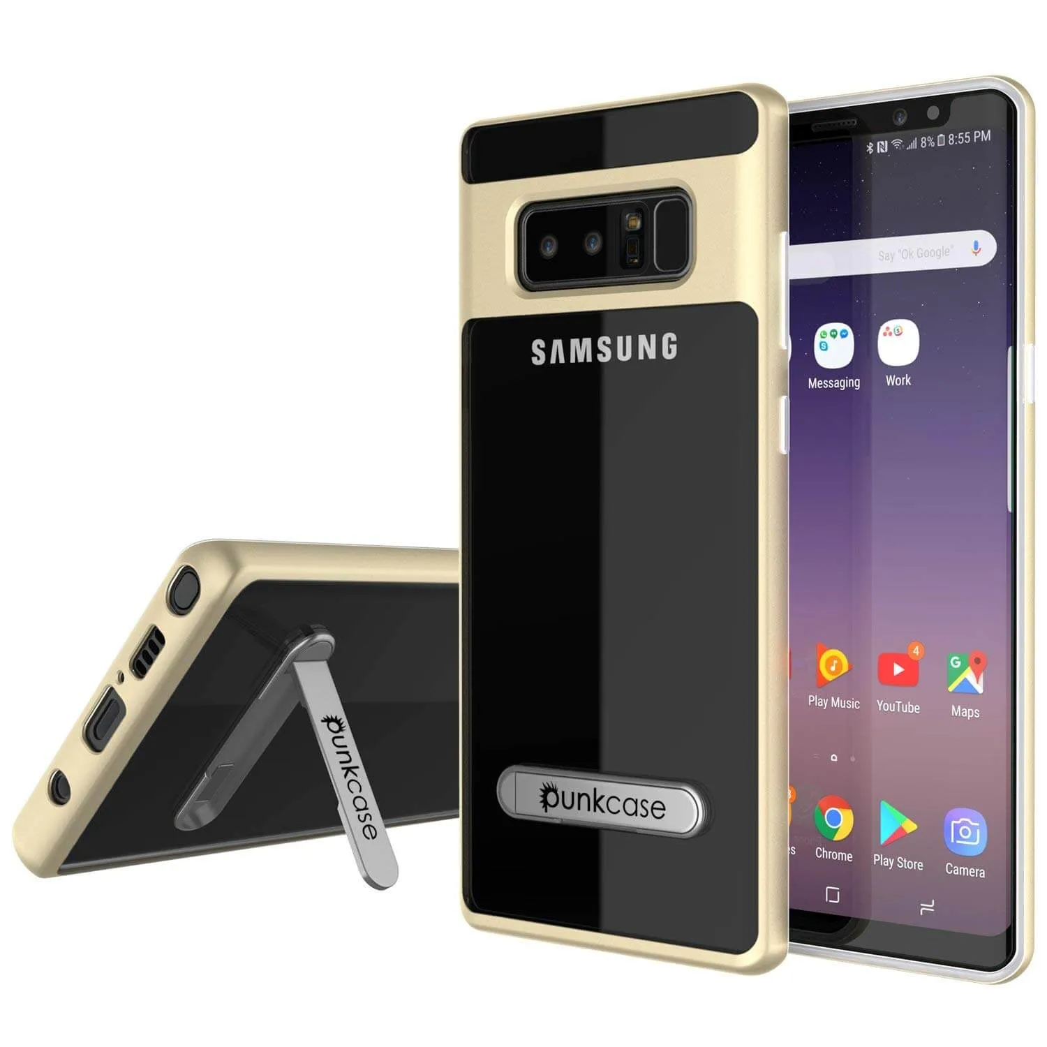 Galaxy Note 8 Lucid 3.0 Screen Protector W/ Anti-Shock Case [Gold]