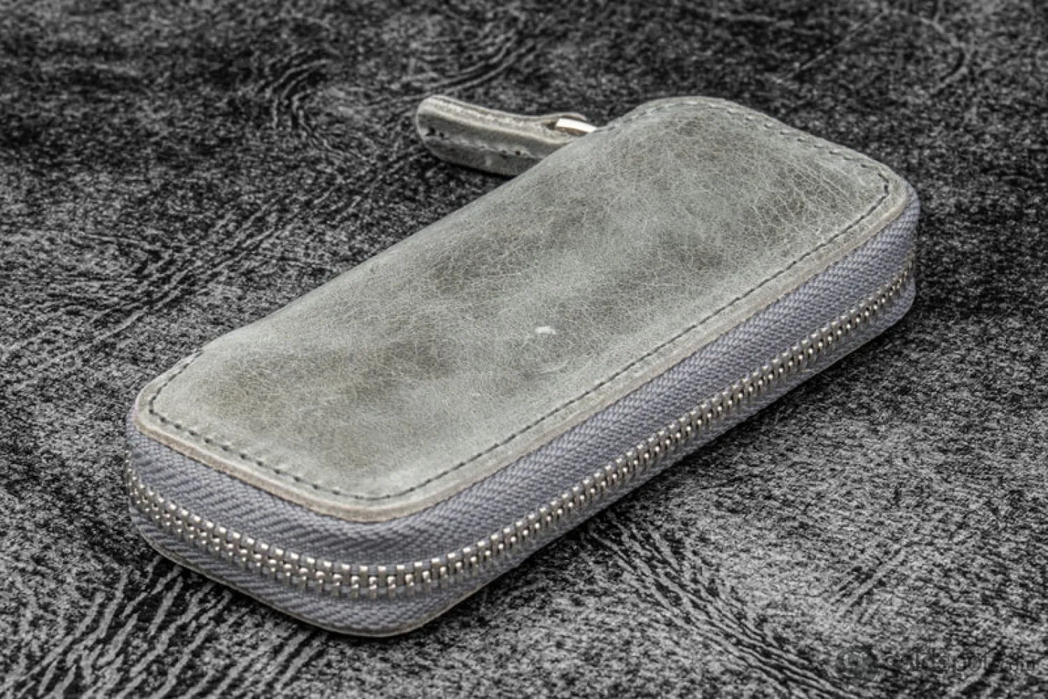 Galen Leather 2 Pen Case for Kaweco - Pocket Pen in Crazy Horse Smokey Grey