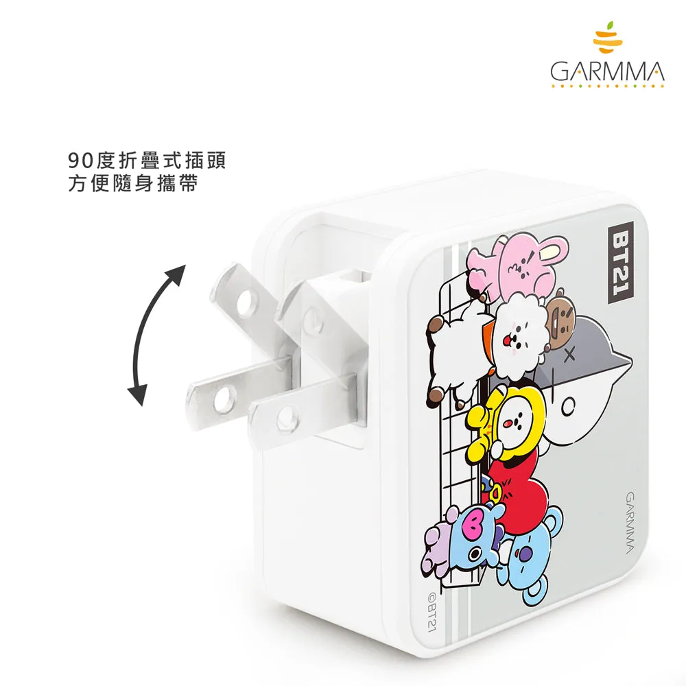 GARMMA BT21 UNIVERSTAR Type-C USB 3.4A Quick Charge Foldable Travel Charger