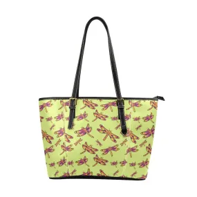 Gathering Lime Leather Tote Bag/Large