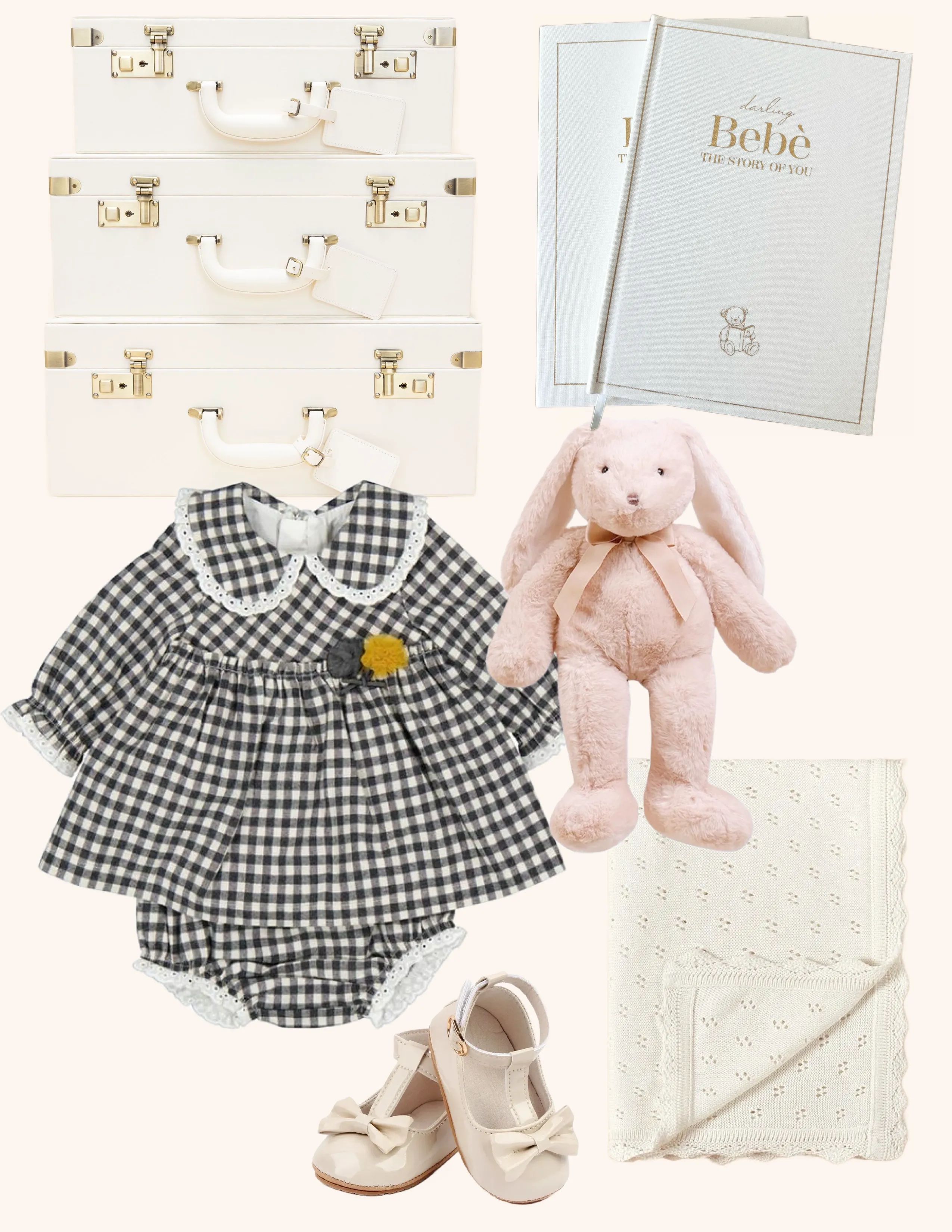 Gingham Baby Gift Set