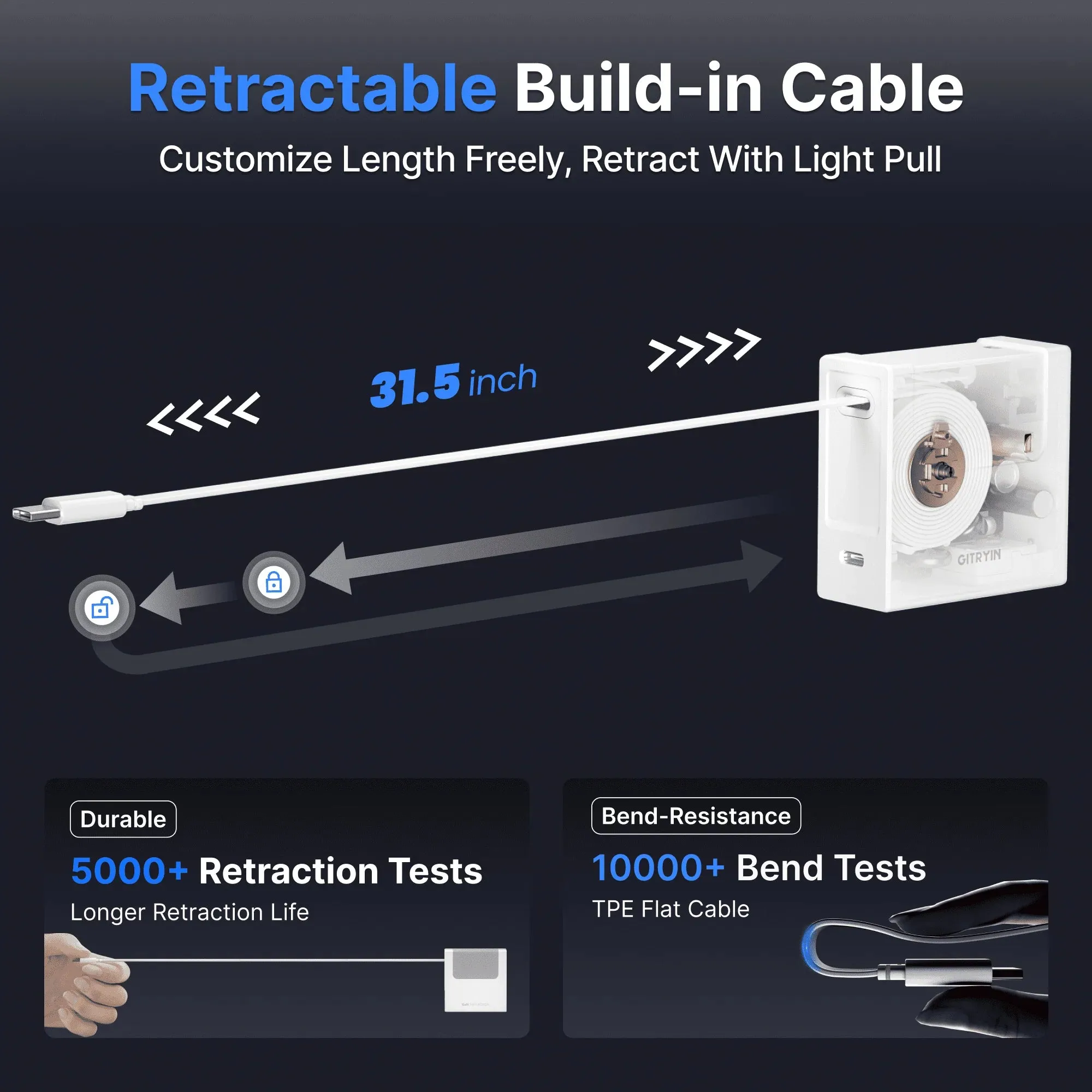 Gitryin Retractable Charger for 3C Devices [B3G1]