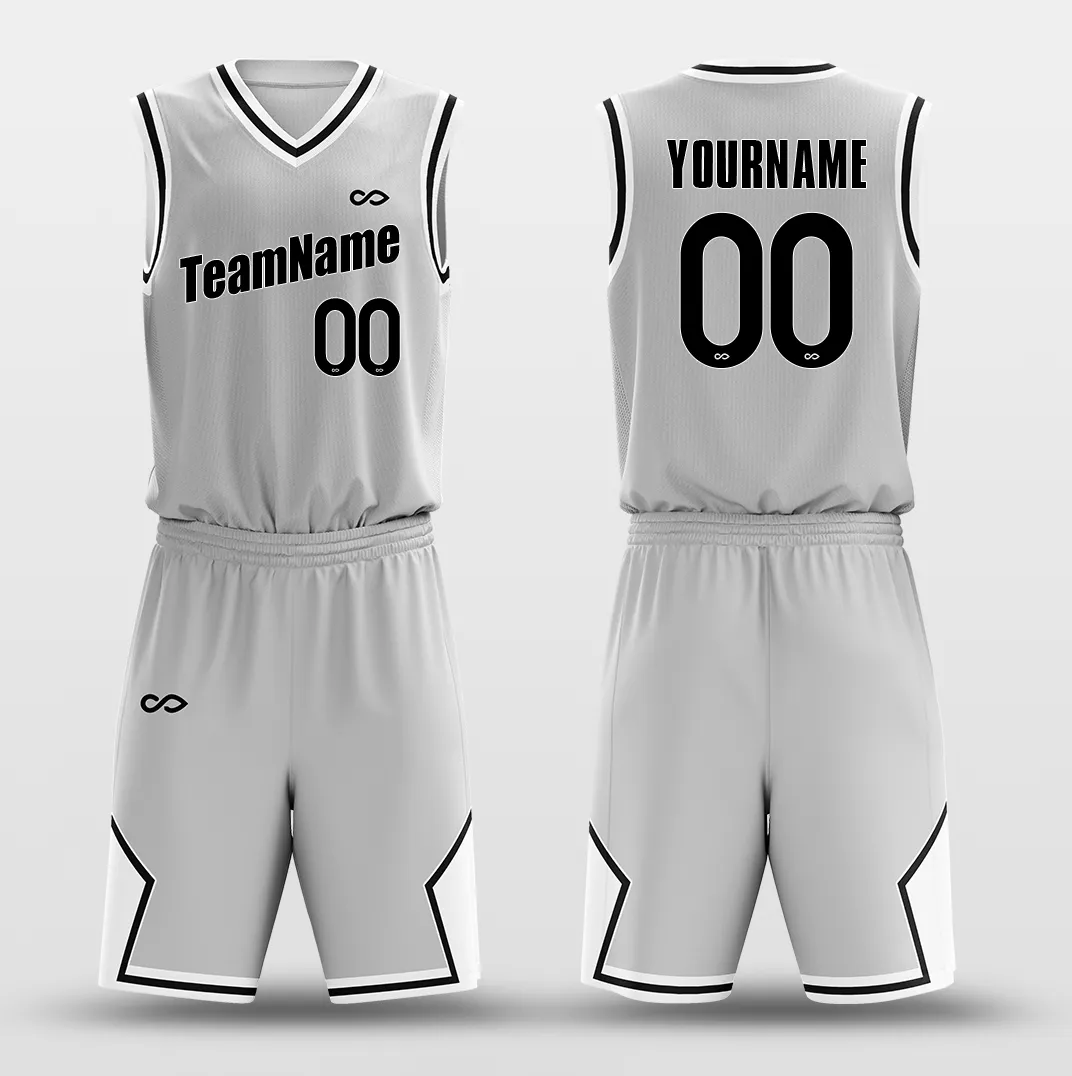 Gray White - Custom Basketball Jersey Design for Team