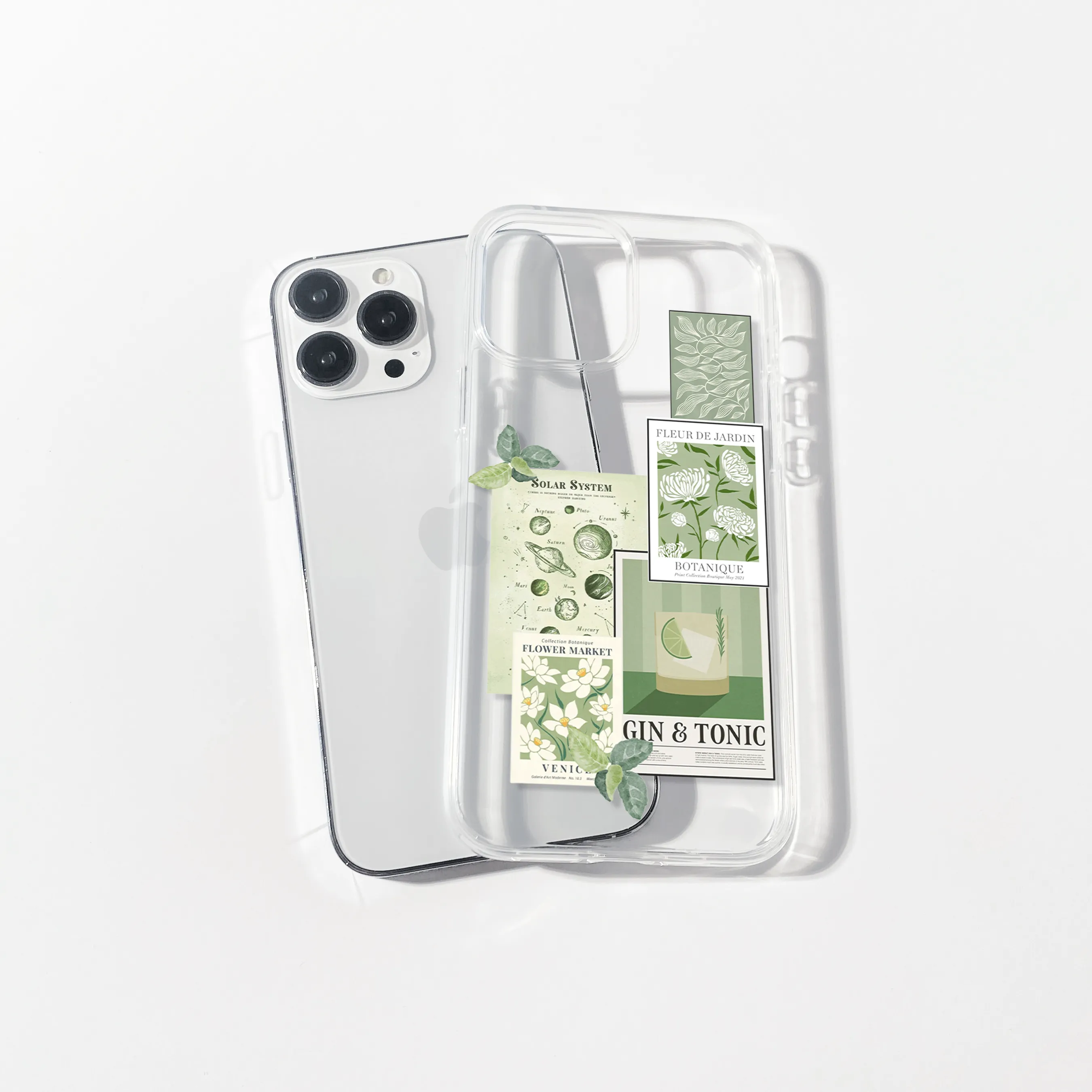 Green Aesthetic Silicone Clear Case