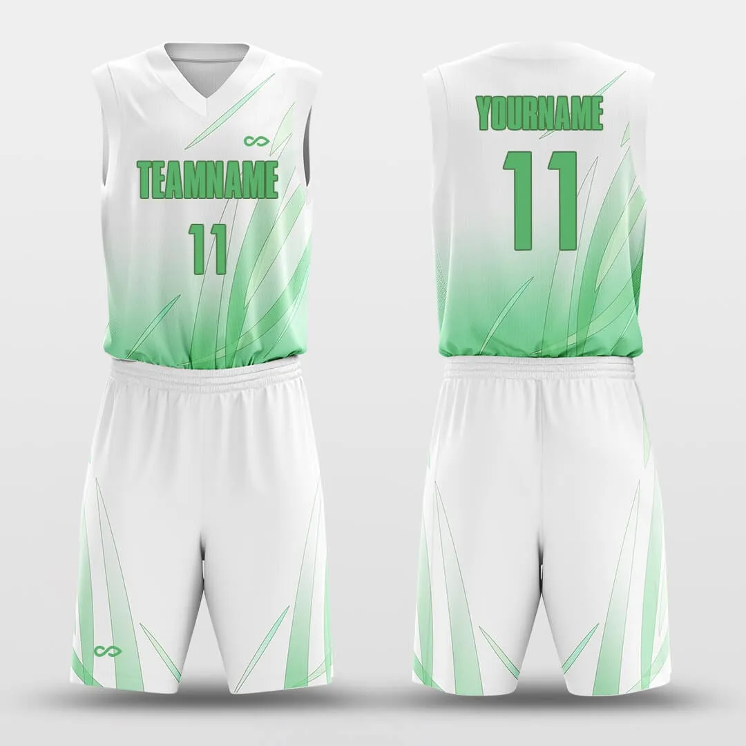 Green Leaves - Customized Basketball Jersey Set Sublimated BK160611S