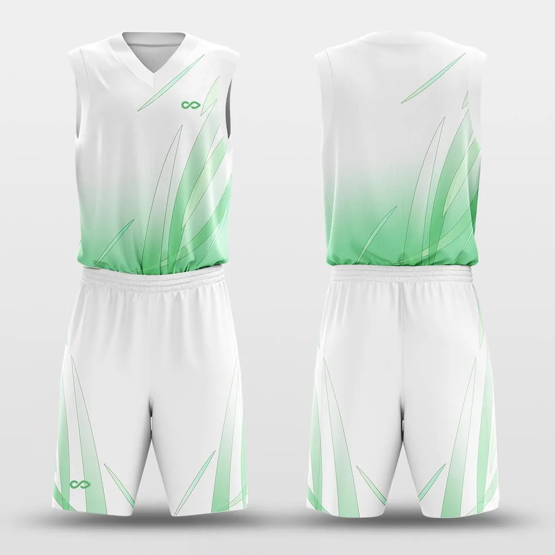 Green Leaves - Customized Basketball Jersey Set Sublimated BK160611S