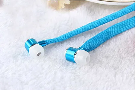 Hangrui shoelace earphone subwoofer music headset with microphone wired control handsfree earpiece for xiao mi phone earphones