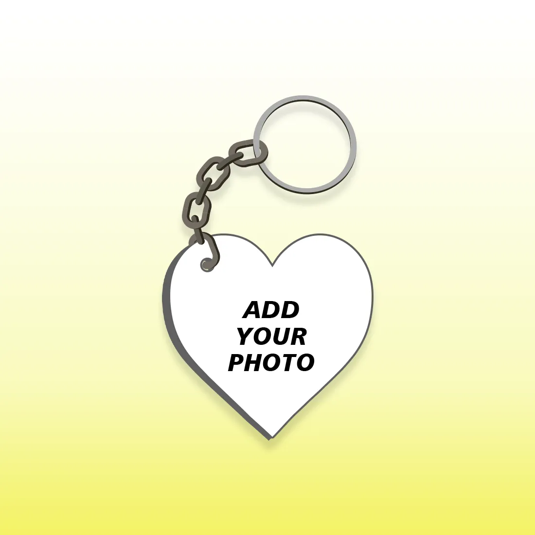 Heart Shape Photo printed Mdf Key Chain