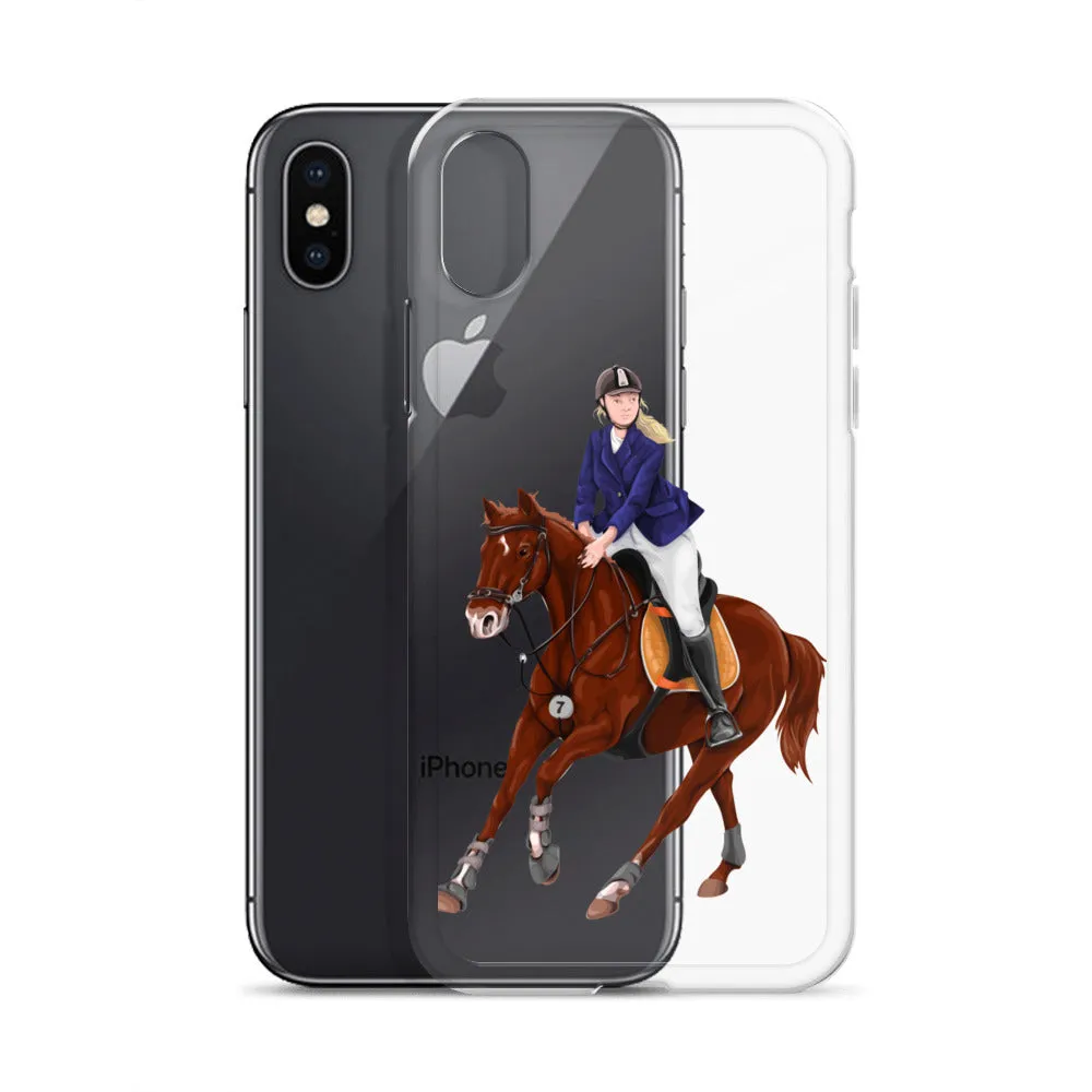 Horse Rider iPhone 15 14 13 12 Pro Max Case, Clear Girl Riding Equestrian Aesthetic Print Cute iPhone 11 Mini SE 2020 XS XR X 7 Plus 8