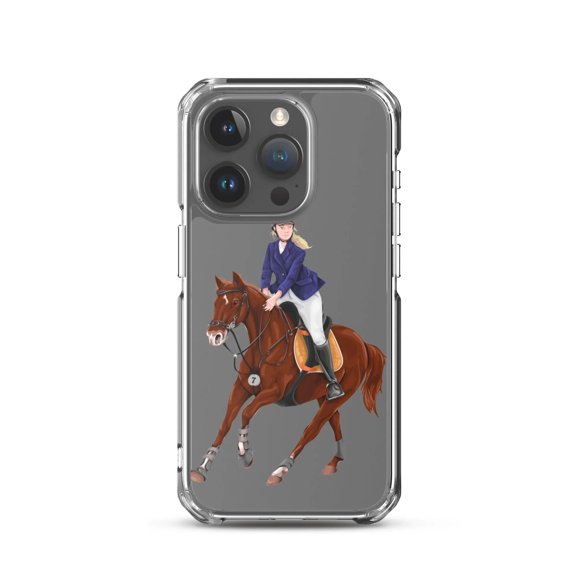 Horse Rider iPhone 15 14 13 12 Pro Max Case, Clear Girl Riding Equestrian Aesthetic Print Cute iPhone 11 Mini SE 2020 XS XR X 7 Plus 8