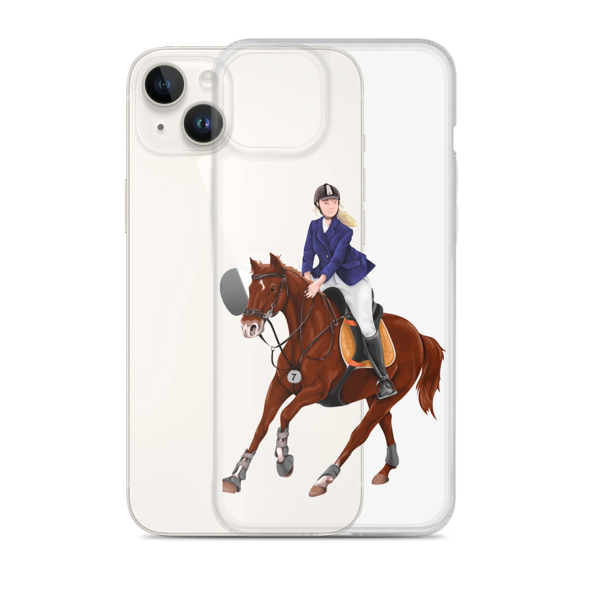 Horse Rider iPhone 15 14 13 12 Pro Max Case, Clear Girl Riding Equestrian Aesthetic Print Cute iPhone 11 Mini SE 2020 XS XR X 7 Plus 8